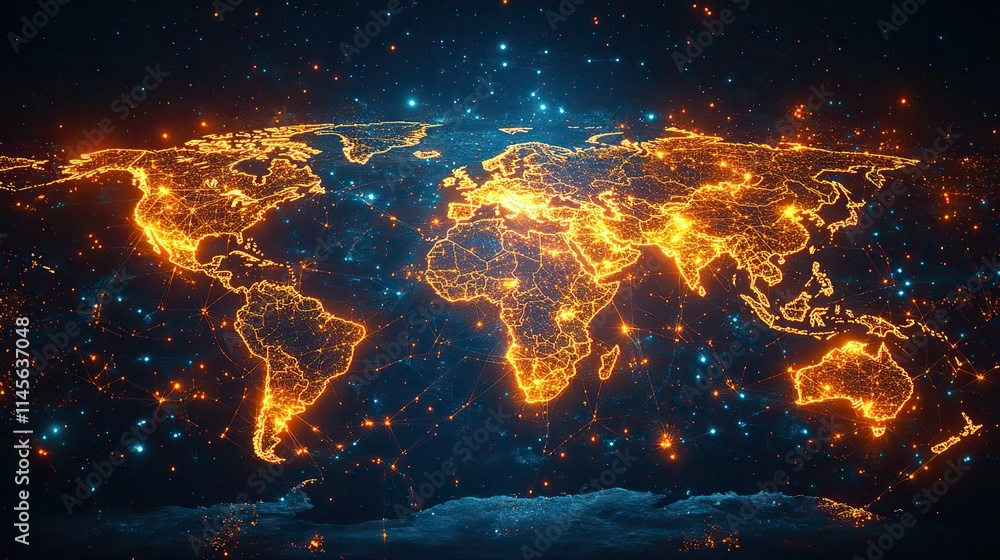 A global network map with glowing lines, representing worldwide internet connection and innovation. The image symbolizes technology, digital transformation, and connectivity across the globe. A global network map with glowing lines, representing worldwide internet connection and innovation. The image symbolizes technology, digital transformation, and connectivity across the globe.