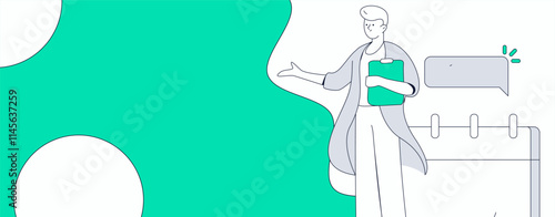 Notification announcement vector creative flat hand drawn illustration
