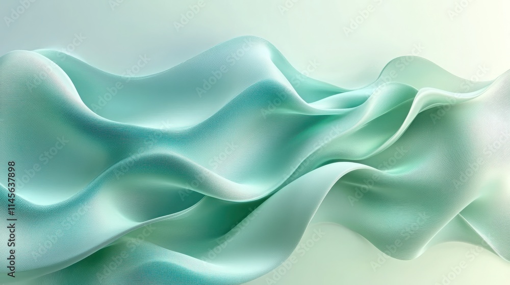 Fototapeta premium Abstract Mint Green Wave Abstract Design