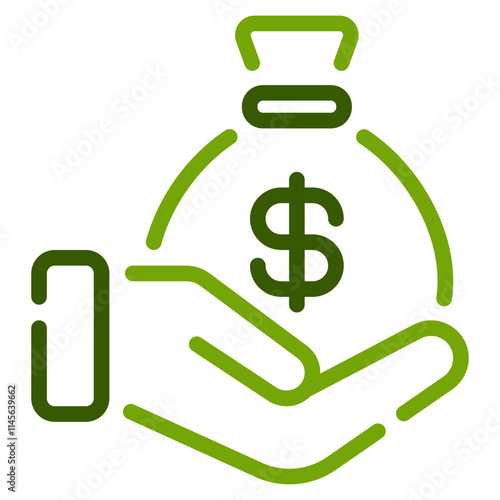 Hand Holding Money Bag Icon