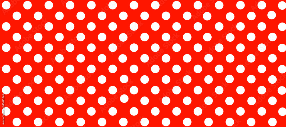 Red seamless pattern with white polka dots