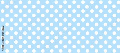 Blue seamless pattern with white polka dots