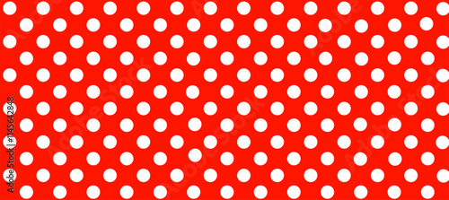 Red seamless pattern with white polka dots