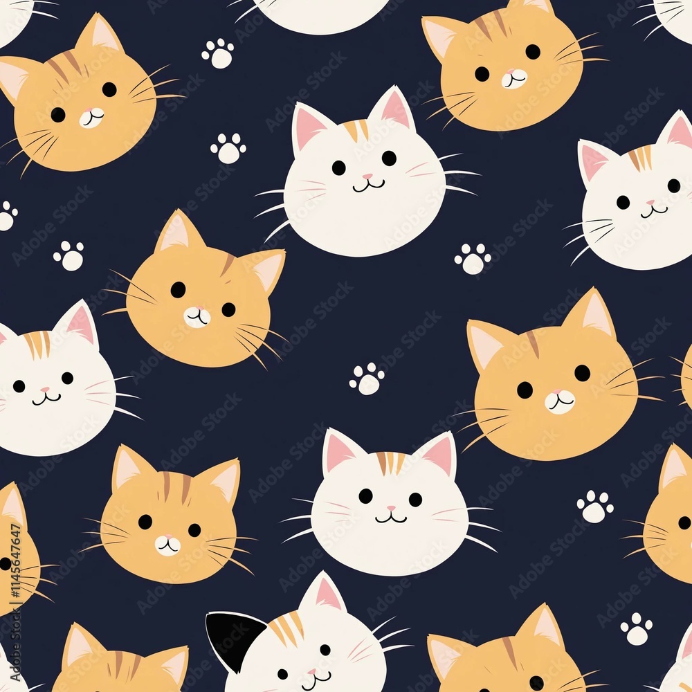 seamless pattern with cats seamless pattern with cats