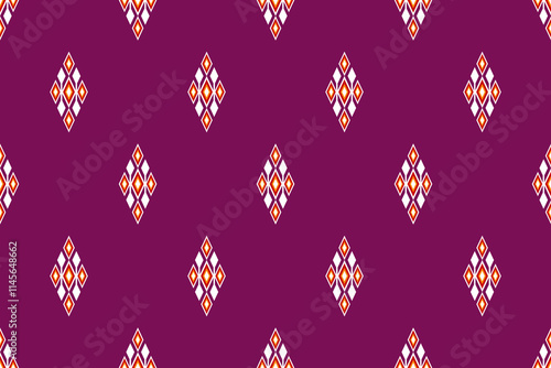 Geometric ethnic oriental seamless pattern traditional Design for background,carpet,wallpaper.clothing,wrapping,Batik fabric,Vector illustration.embroidery style - Sadu, sadou, sadow or sado
