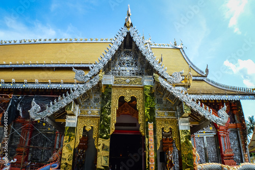 Church, Lanna Architecture at Watsridonmoon, smbols of Buddhism, South East Asia at Chiangmai Northern Thailand photo