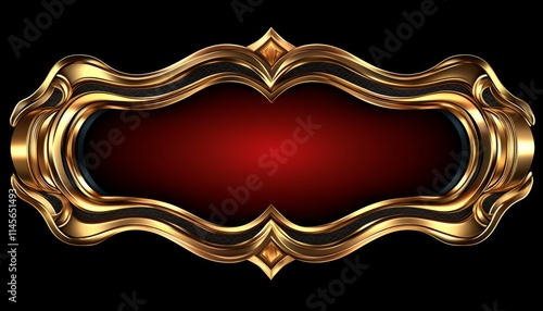 Elegant Gold Frame With Red Background Design