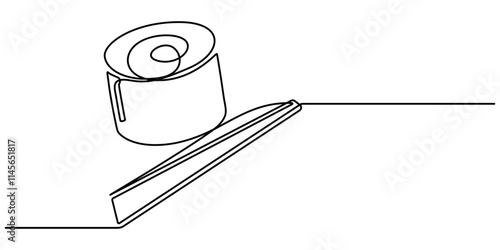 Continuous Line Drawing of Sushi Icon. Hand Drawn Symbol Vector Illustration, Elegant One Line Drawing of Sushi with Chopsticks, Representing Traditional Food, Sushi, Sushi Burger one line art, pro.