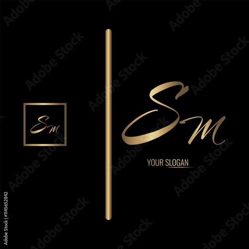 Luxury stylish SM letter vector logo design. Typography Stylish logo design.
