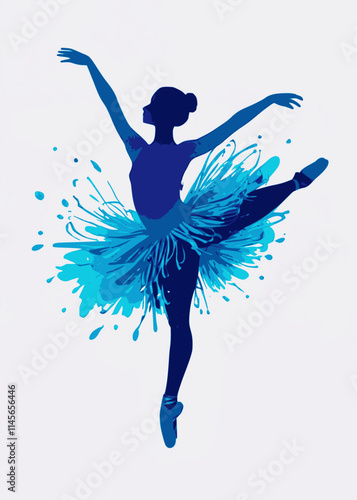 Ballerina. Vector ballet girl silhouette. Multilayer SVG file without gaps between paths.	