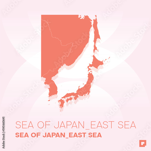 Sea of Japan East Sea vector map, Vector map of Sea of Japan East Sea, editable eps, AI files, Vector illustration of Sea of Japan East Sea vector map