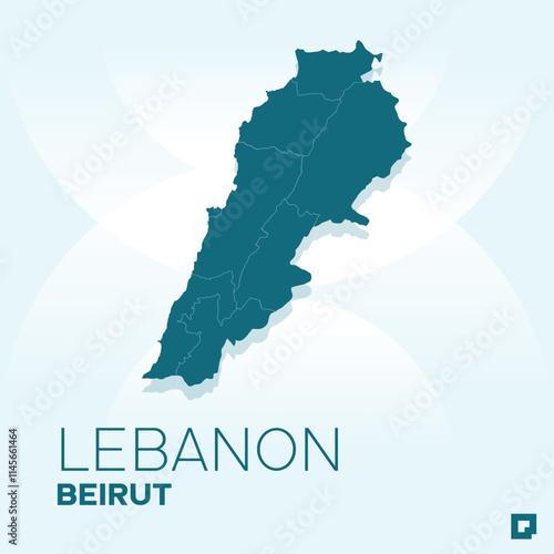 Lebanon vector map, Vector map of Lebanon, editable eps, AI files, Vector illustration of Lebanon vector map