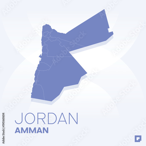 Jordan vector map, Vector map of Jordan, editable eps, AI files, Vector illustration of Jordan vector map