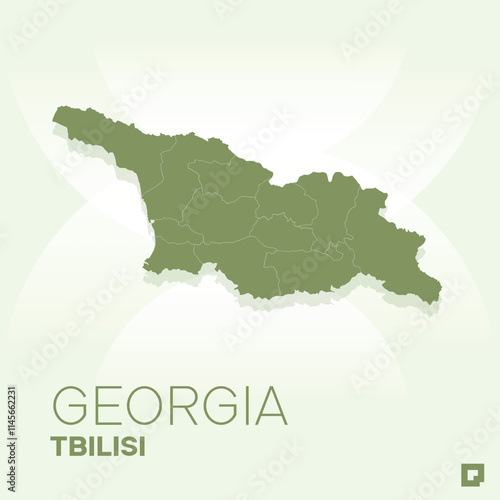 Georgia vector map, Vector map of Georgia, editable eps, AI files, Vector illustration of Georgia vector map