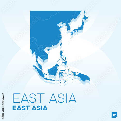East Asia vector map, Vector map of East Asia, editable eps, AI files, Vector illustration of East Asia vector map