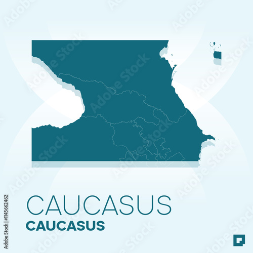 Caucasus vector map, Vector map of Caucasus, editable eps, AI files, Vector illustration of Caucasus vector map