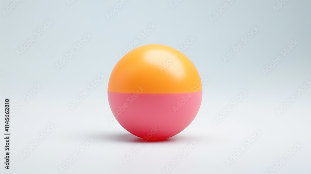 Colorful mini ball on a clean background showcasing vibrant orange and pink halves for playful and creative design concepts Colorful mini ball on a clean background showcasing vibrant orange and pink halves for playful and creative design concepts
