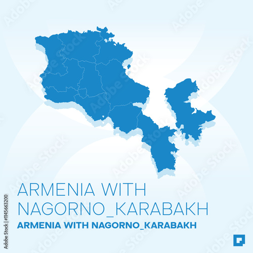 Armenia with Nagorno Karabakh vector map, Vector map of Armenia with Nagorno Karabakh, editable eps, AI files, Vector illustration of Armenia with Nagorno Karabakh vector map