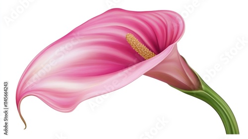 pink calla lily flower isolated on white background elegant botanical design for greeting cards or floral decorations