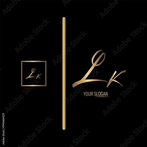 Luxury stylish LK letter vector logo design. Typography Stylish logo design.
 photo