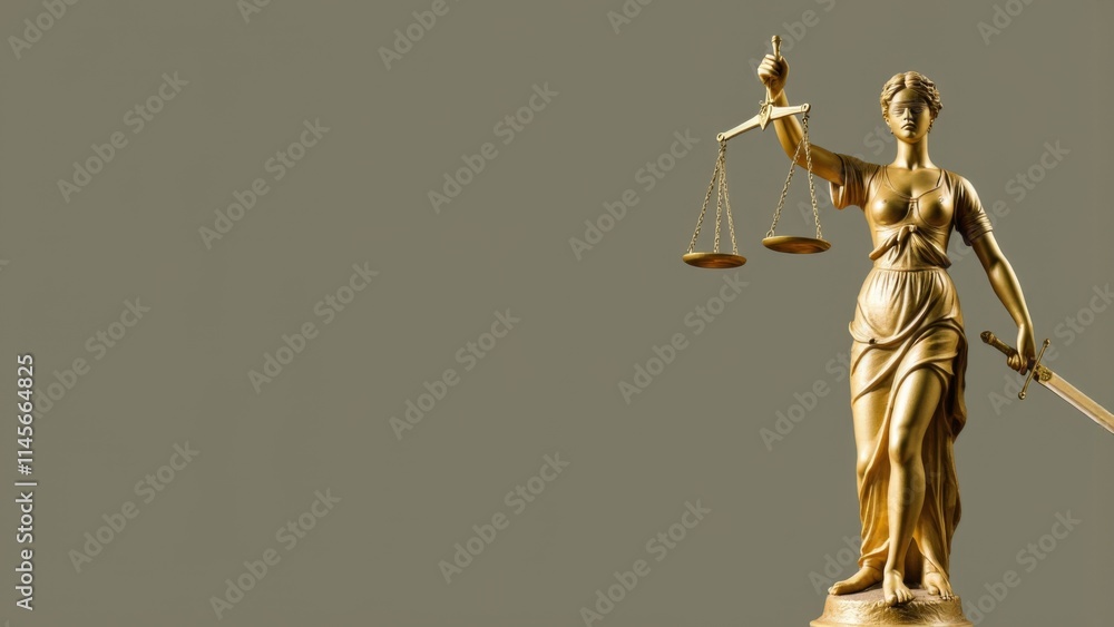 Obraz premium Legal and law concept statue of Lady Justice with scales of justice