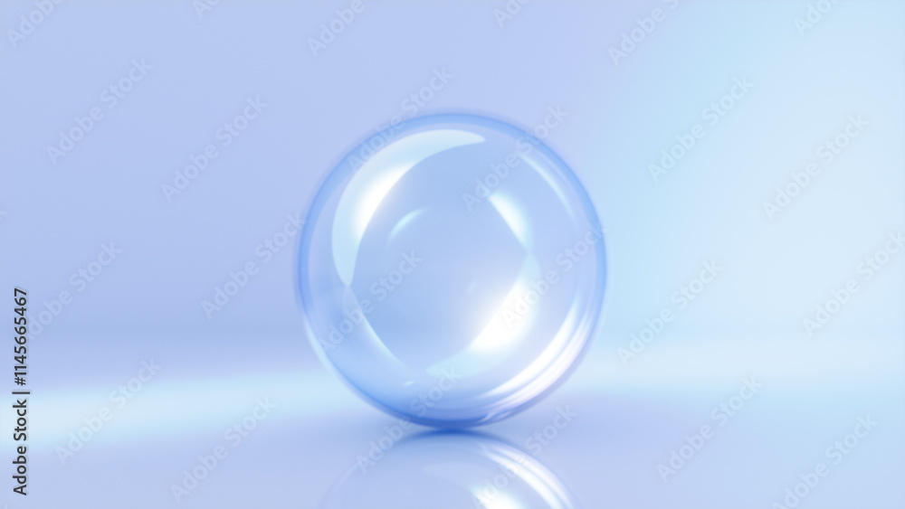 Minimal Design of a Transparent Blue Glass Sphere Minimal Design of a Transparent Blue Glass Sphere