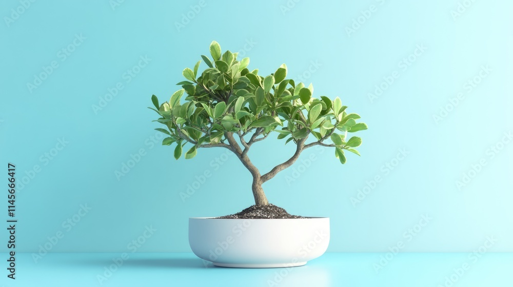 Stylish Crassula Blue Hale mediovariegated bonsai indoor plant with vibrant green leaves in a modern white pot against a pastel backdrop Stylish Crassula Blue Hale mediovariegated bonsai indoor plant with vibrant green leaves in a modern white pot against a pastel backdrop