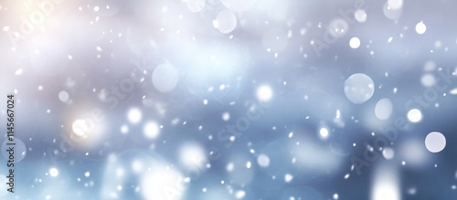 Wallpaper Mural Soft bokeh of winter snowflakes and Christmas lights creating a serene holiday atmosphere in a blurred background Torontodigital.ca