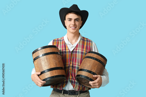 Young man in traditional Ge...