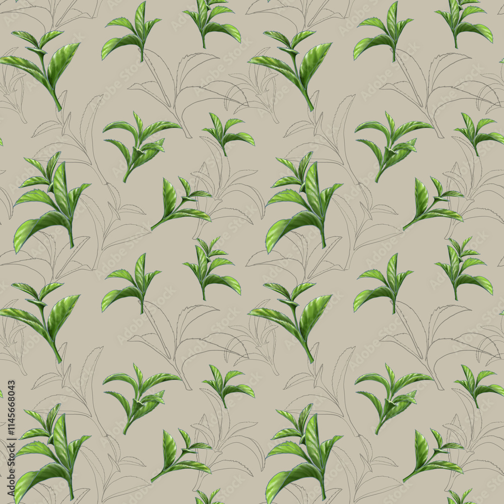looped background with green tea sprouts looped background with green tea sprouts