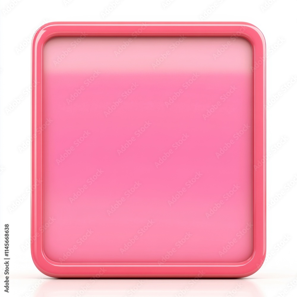 Pink Square App Icon Mockup - Smiling Design Pink Square App Icon Mockup - Smiling Design