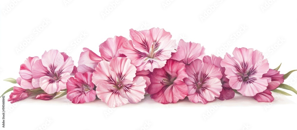 Colorful bouquet of sweet William flowers in shades of pink on a white background showcasing natural beauty and floral elegance. Colorful bouquet of sweet William flowers in shades of pink on a white background showcasing natural beauty and floral elegance.