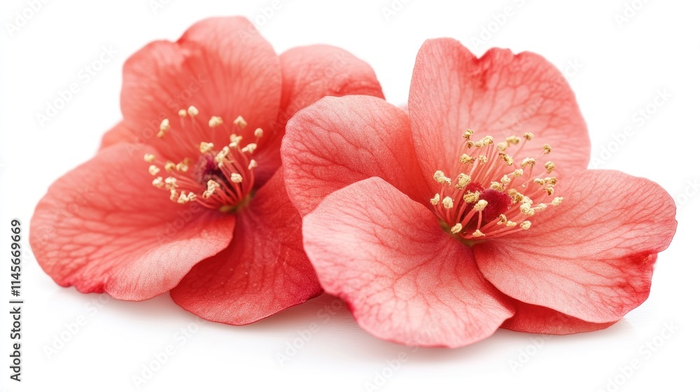 Two Coral Flowers Blooming Beautifully Isolated Two Coral Flowers Blooming Beautifully Isolated