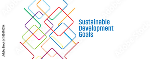 Sustainable Development Goals sign on white background	