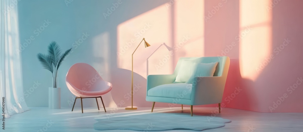 Contemporary minimalist bedroom interior with pastel tones featuring elegant furniture and soft lighting for modern home aesthetics Contemporary minimalist bedroom interior with pastel tones featuring elegant furniture and soft lighting for modern home aesthetics
