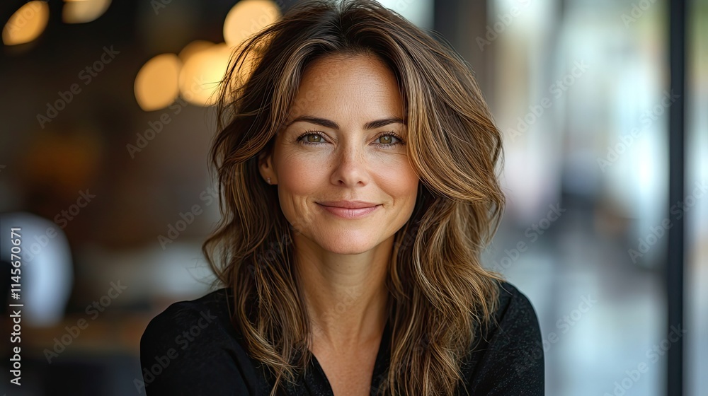 A portrait of a mature businesswoman smiling in an office, representing working, success, and goals for a corporate lawyer with confidence in her legal workplace. A portrait of a mature businesswoman smiling in an office, representing working, success, and goals for a corporate lawyer with confidence in her legal workplace.