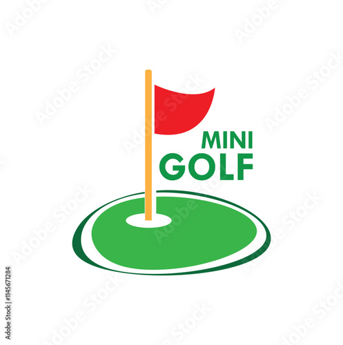 mini golf icon on white background	