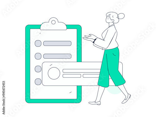 Invite friends to conduct questionnaire flat vector concept operation hand drawn illustration
