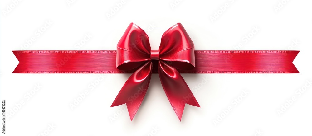 Elegant red ribbon with bow isolated on a clean white background perfect for holiday gifts and festive decorations. Elegant red ribbon with bow isolated on a clean white background perfect for holiday gifts and festive decorations.