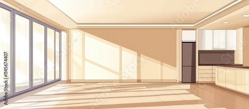 Wallpaper Mural Modern empty living room interior in newly constructed apartment with natural light ideal for design inspiration and dÃ©cor concepts Torontodigital.ca