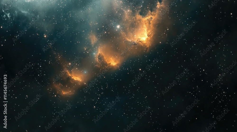 Obraz premium Vibrant cosmic nebula with stars and galaxies illustrating the vast beauty of space exploration and the mysteries of the universe