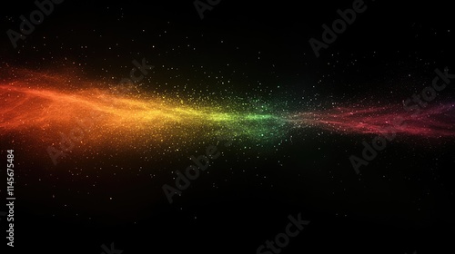 Colorful powder explosion creating a vibrant cloud on a dark background Abstract visual of particles dispersing for artistic design or wallpaper