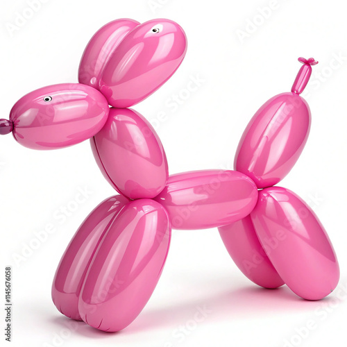 Pink Balloon Animal Dog Sculpture Playful and Vibrant Design