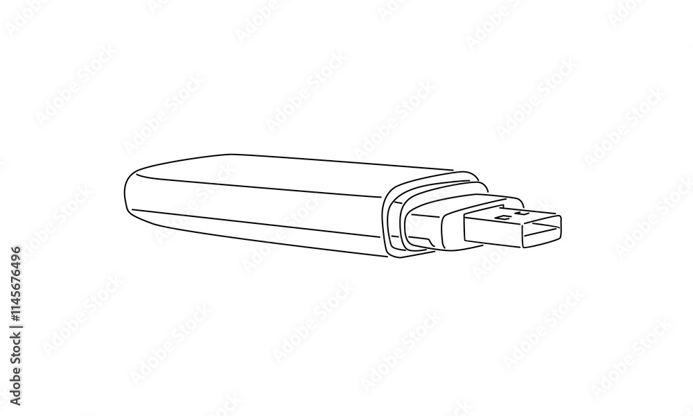 line art of flashdisk illustration line art of flashdisk illustration