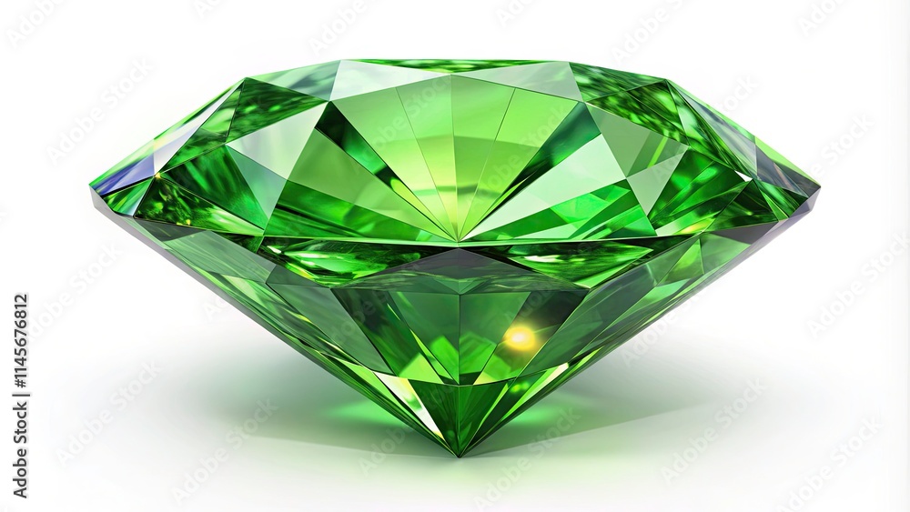 Green Diamond Gemstone, Isolated White Background, High-Resolution AI Generated Image, Jewelry Photography, Emerald Cut, Fancy Green Diamond Green Diamond Gemstone, Isolated White Background, High-Resolution AI Generated Image, Jewelry Photography, Emerald Cut, Fancy Green Diamond