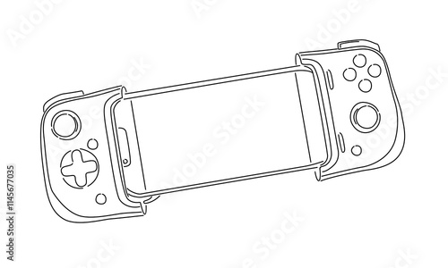 line art of game controller illustration