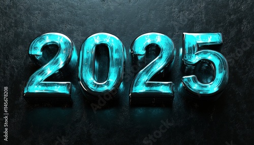 Glowing Teal 2025 New Year Celebration photo