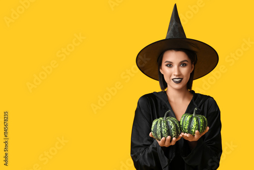 Beautiful young happy witch...