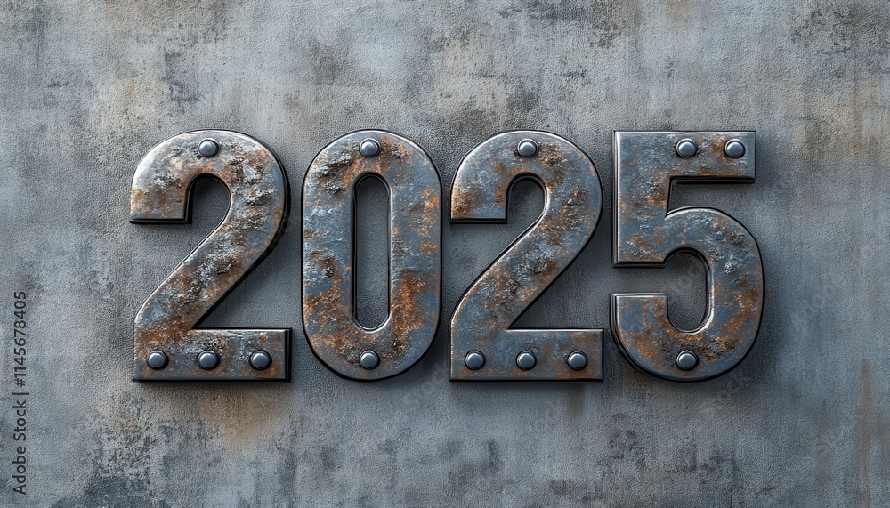 Rusty Metal Numbers Two Thousand Twenty Five Rusty Metal Numbers Two Thousand Twenty Five