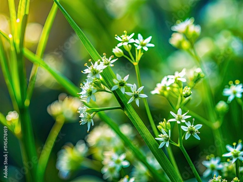 Hedyotis diffusa: Macro bokeh photography reveals this Asian herbal remedy's intricate beauty. photo